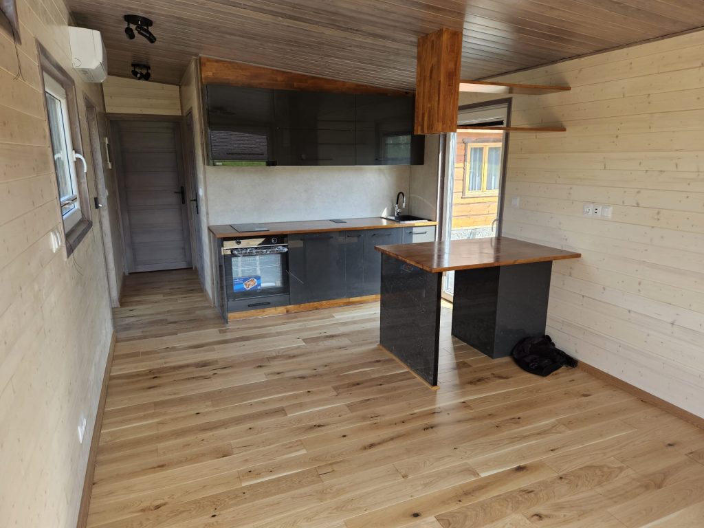 Mobilheim Wohnzimmer und Küche